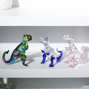 3Pcs Crystal Dinosaurier Figurines Collectible Glass Art Animal Ornament Gift - Picture 1 of 5