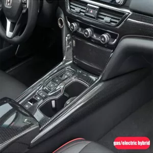 Carbon Fiber Black Gear Shift Panel Frame Cover Trim For 2018-2022 Honda Accord - Picture 1 of 10
