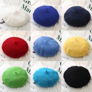 Beanie Winter Warm Flat Cap Hat Wool Beret Cap Autumn Beret Hat Felt Berets - Afbeelding 1 van 36