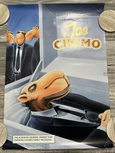 RARE Vintage 1990’s Joe Camel Parody “Joe Chemo” Anti-Smoking Poster 24X17 - Picture 1 of 5