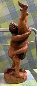 **Vintage Jamaican Erotic Hand-Carved Wooden Sculpture - 1970s Art Collection** - Picture 1 of 10