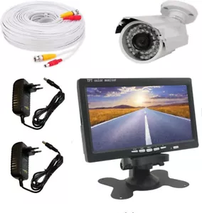 Kit video sorveglianza monitor FULL HD 7" Telecamera da esterno interno cavo 30m - Foto 1 di 2