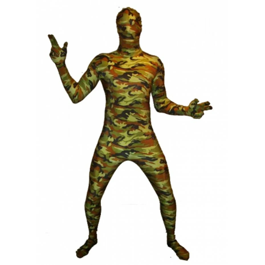 DISFRAZ MORPHSUIT COMANDO HALLOWEEN CUERPO COMPLETO CAMUFLAJE NUEVO ADULTO 2XL Foto 1 de 1