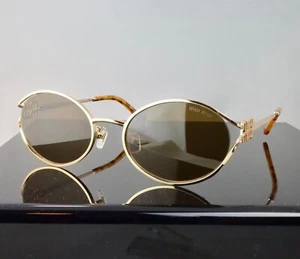 Gafas de sol redondas Miu Miu Glimpse SMU52YS doradas/marrones 100 % UV - Imagen 1 de 7