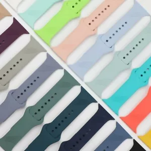 Soft Silicone Engraved Bands/Apple Watch Series 9, 8, 7, 6, 5, 4, 3, 2, 1, SE - Picture 1 of 52