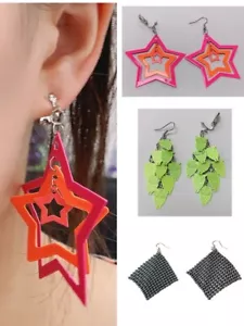 Funky Girls Women's Fashion Party Earrings Chandelier Cluster Statement Clip On - Picture 1 of 7
