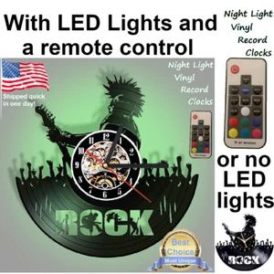 Punk Rock vinyl record wall clock w/wo LED back light lamp t shirt jacket cd art - Picture 1 of 8