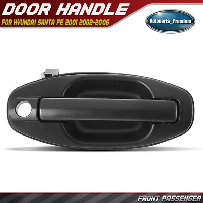 Manija de puerta exterior negra del lado del pasajero delantero para Hyundai Santa Fe 2001-2006 Foto 1 de 4
