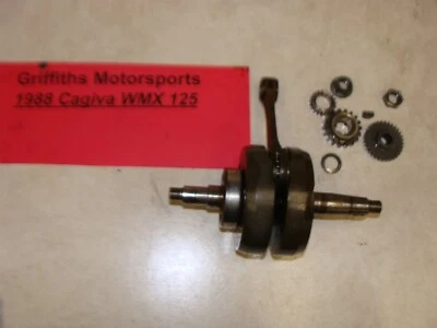 Cagiva WMX 125 1988 fabricante de equipos originales Ahrma WRK cigüeñal con engranajes clave  Foto 1 de 4