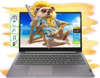 Lenovo Chromebook | 15.6" FHD Laptop | 4GB RAM | 64GB SSD & 64GB Card & 128GB - Image 1 of 3