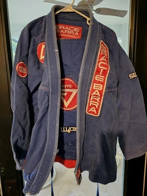 A2 Gracie Barra Ripstop Kimono Azul Juego de 2 Piezas Azul GI Jujitsu MMA Desteñido Foto 1 de 3