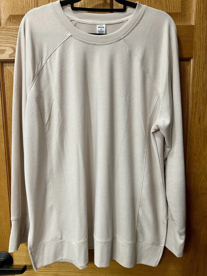 RBX Prime Ready To Roll Tan French Terry Sweatshirt Top Size 2X RN63619 - Image 1 of 4