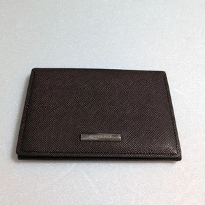 BURBERRY Authentic Leather Business card holder Card case Nova Check Brown - Picture 1 of 5