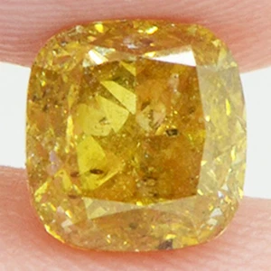 Kissenform Diamant Fancy bräunlich gelb Farbe lose 1,50 Karat SI2 poliert - Bild 1 von 9
