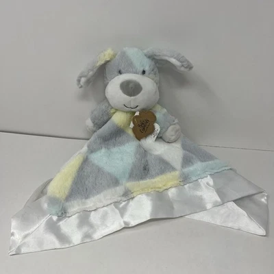 Cobertor Baby Essentials Dog Lovey filhote de pelúcia borda de cetim com etiquetas - Imagem 1 de 4