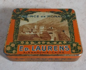 Ancienne Boite métal cigarettes tabac ED LAURENS Prince de Monaco vintage Caire - Picture 1 of 8