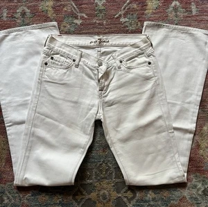 7 For All Mankind Low Rise Cream Flared Jeans, W26 - Picture 1 of 4