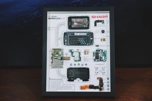Disassembled T-Mobile Sidekick Phone Frame Art - Picture 1 of 9