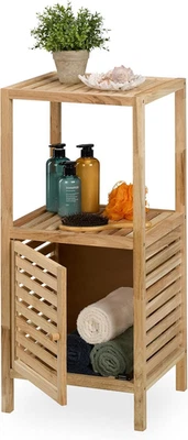 Mobile Salvaspazio per Bagno E Cucina, Scaffale in Legno Di Noce, 2 Ripiani, Van - Immagine 1 di 4