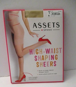 ASSETS by Spanx womens Shaping Sheers full length pantyhose Champagne size 3 - Imagen 1 de 3