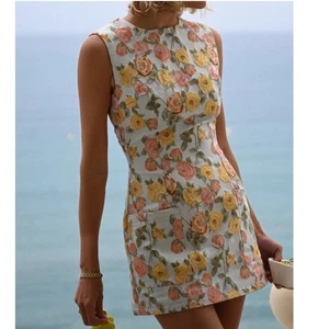 YLLW The Label Esti Minikleid Citrus Blumen Kurzarm Taschen Large - Bild 1 von 11