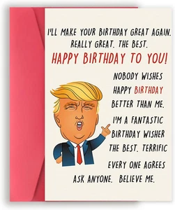 Humorous Trump Birthday Card for Him or Her - Perfect Gift for Couples - Picture 1 of 6