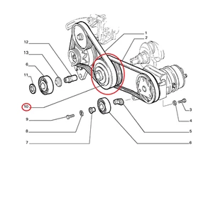 RIEMENSCHEIBE LEITUNG KLIMAANLAGE FIAT UNO ORIGINAL 7732137 - Bild 1 von 1
