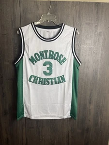 Neu mit Etikett Kevin Durant Montrose Academy HS #3 Trikot Größe Large weiß grün - Bild 1 von 8