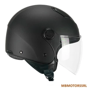 HELM DEMI-JET SKAP LUKE MONO SCHWARZ MATT MOTORRAD SCOOTER LANGES VISIER ZUGELASSEN - Bild 1 von 6