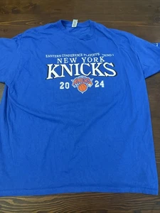 Maglietta New York Knicks 2024 NBA Eastern Conference Playoffs Round 1 SGA Blu XL - Foto 1 di 6