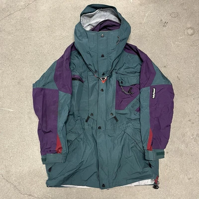 Chaqueta DE COLECCIÓN Helly Hansen Para Hombre’s L Verde Púrpura Parka Esquí Colorblock Equipe Años 90 Foto 1 de 4