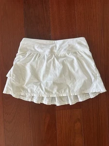 Ivivva By Lululemon White Ruffle Tennis Skirt Girls Size 10 - Picture 1 of 5