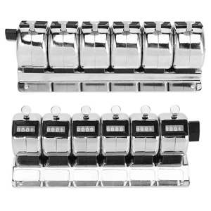 Mechanical Counter Metal Manual Clicker 4&8209;Digit Conjoined 6 Units Stainless - Picture 1 of 16