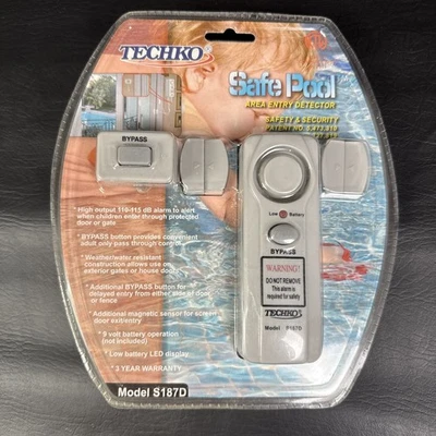 Detector de entrada alarma piscina seguro Techko S187D nuevo en paquete Foto 1 de 2