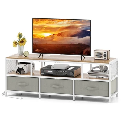 TV Stand for TVs up to 65" with Power Outlets USB Charging Open Shelf - Image 1 of 4