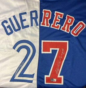 Maglia Vladimir Guerrero Jr Vladimir Guerrero Sr autografata doppia personalizzata - BAS🔥 - Foto 1 di 4