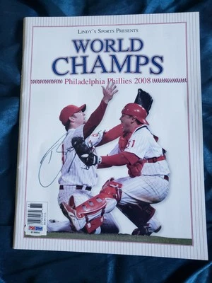 Brad Lidge Autographed 2008 World Champion Phillies Lindy's Magazine (PSA/DNA) - Image 1 of 4