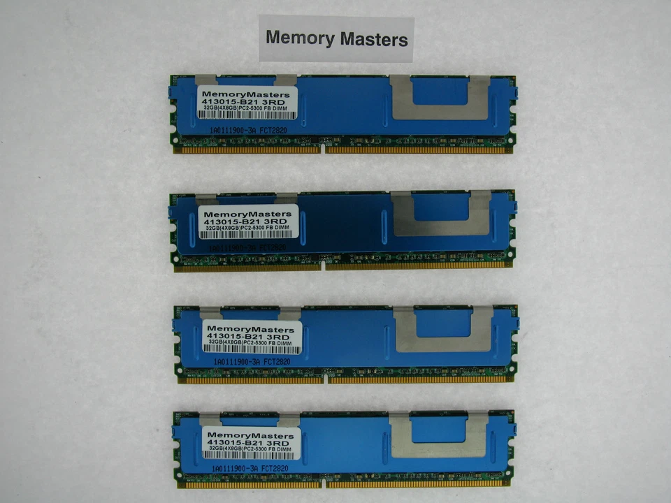495604-B21 32GB (4X8GB) PC2-5300 FBDIMM HP ProLiant BL20p G4 - Image 1 of 1