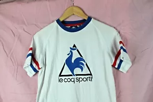 Le Coq Sportif T-shirt in White and Blue With Large spell out - Picture 1 of 4