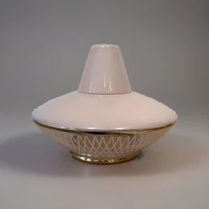 Suspension Diabolo 50.s Verre Or Et Rose Soucoupe UFO Vintage - Imagen 1 de 6