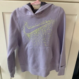 Nike Girl Purple/Neon GreenPullover Hoodie Sz XS - Picture 1 of 3