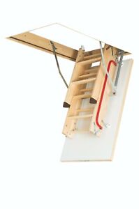 Fakro LWK Plus Wooden Folding Loft Ladder Insulated Hatch 55cm x 111cm H280cm