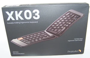 ProtoArc Ergonomic Foldable Keyboard XK03 Split Bluetooth Folding Keyboard Black - Picture 1 of 8