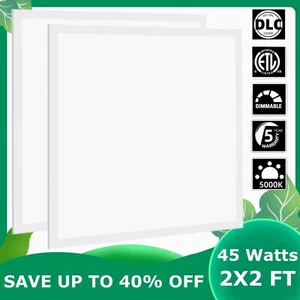 2 Pack 2x2 LED Panel Recessed Light 0-10v Dimmable Drop Ceiling Troffer Fixture - Picture 1 of 17