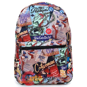 DC Comics Damen großer Schulrucksack 17" Allover-Drucke Tasche Fledermaus Grils Wonder - Bild 1 von 4
