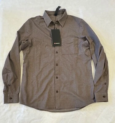 Lululemon Commission Long-Sleeve Shirt  ESPR/WHT Espresso  Men's Medium M - Image 1 of 4