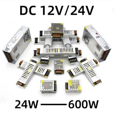 Ultra-Thin AC 110V 220V To 12V 24V LED power adapter Transformer 60W 100W 600W  - Image 1 of 4