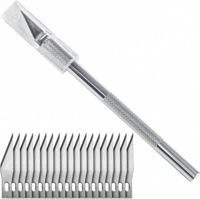 Washati® Bastelmesser mit 20 Skalpell Ersatzklingen Typ #11 Cutter Hobbymesser - Bild 1 von 2