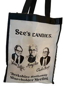 Bolso de Mano/Saco de Almuerzo Reutilizable SEE'S Berkshire Hathaway Charlie Munger Warren Buffet - Imagen 1 de 3