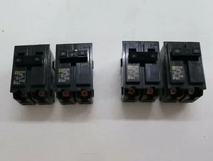 4x Lot Square D 30A Double Pole 120/240V HOM DP-4075 30 Amp Circuit Breakers - Picture 1 of 6